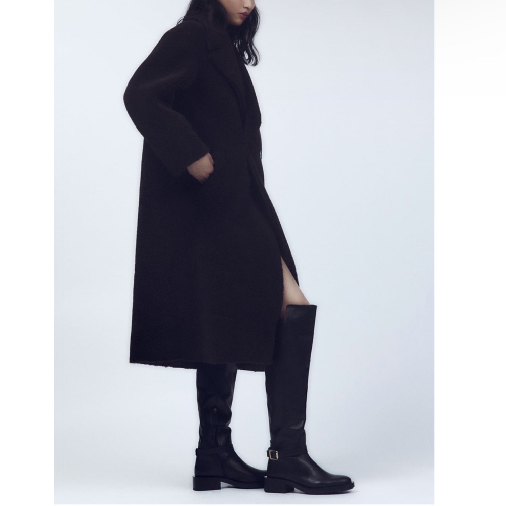 Zara over the knee buckled leather riding boots